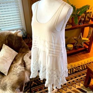 Intimately Free People Tank Tunic Dress with lace and polka dots